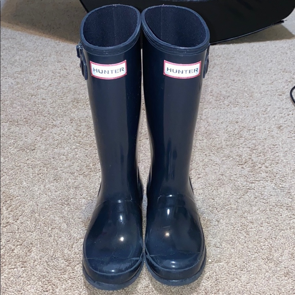 Kids navy blue hunter boots